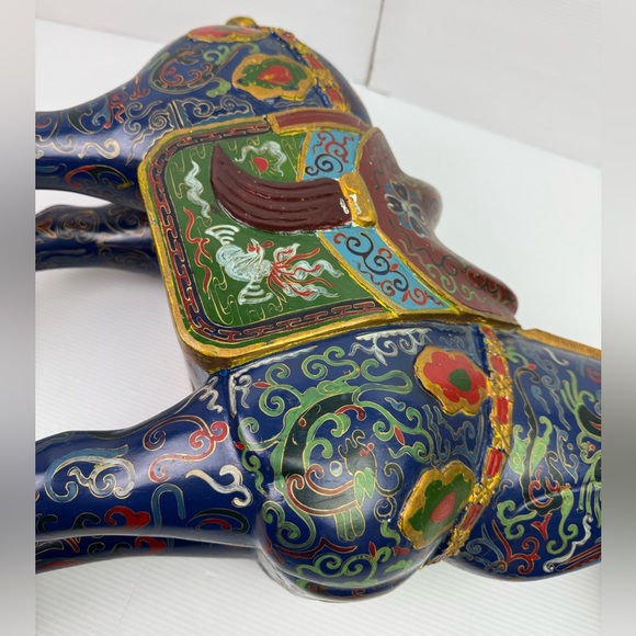 Vintage Large Tang Dynasty Wooden Horse Statue 23"Finely Hand Decorated Oriental - Picture 14 of 16